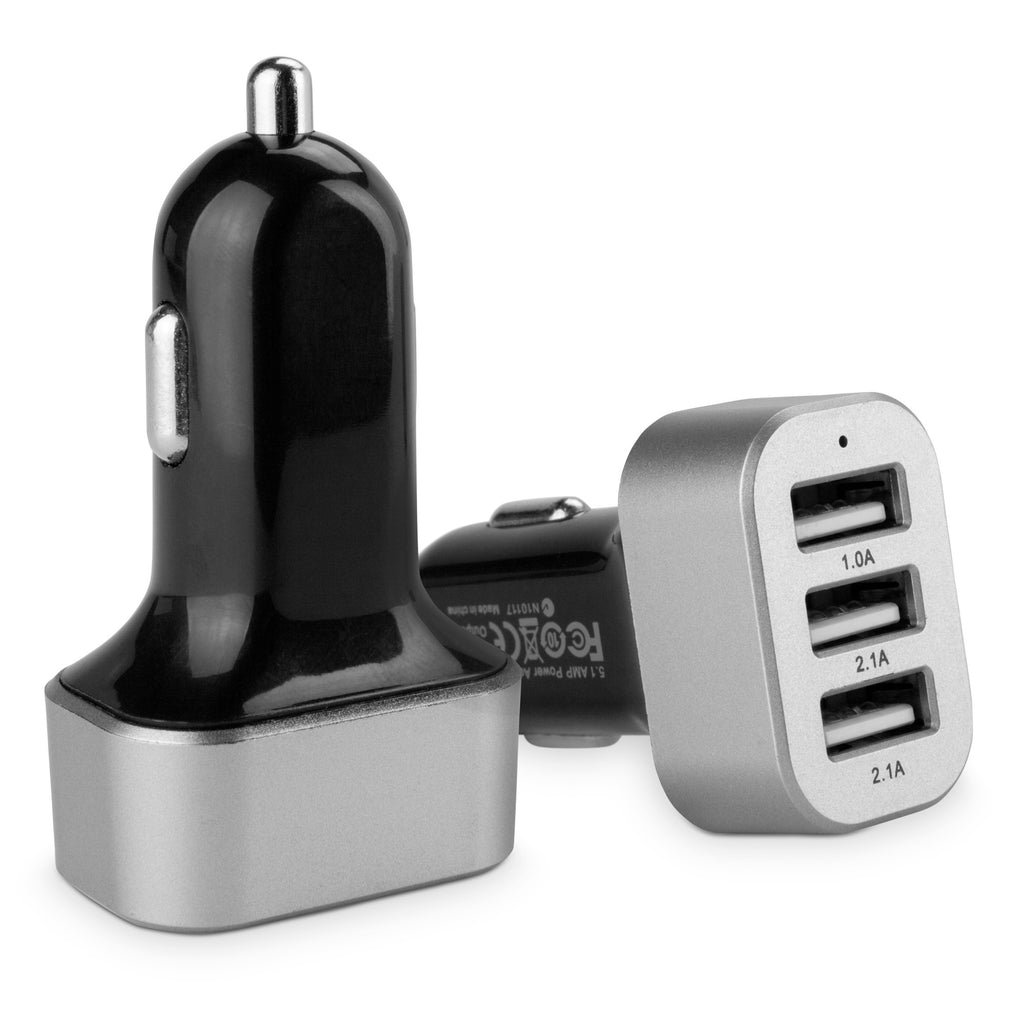 3-Port Micro High Current Car Charger - ZTE Nubia Z9 Charger