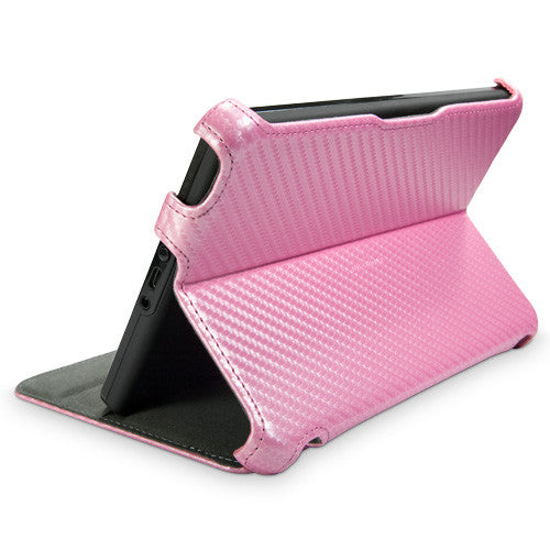 Satin Pink Leather Book Jacket - Amazon Kindle Fire Case