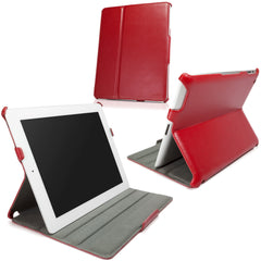 Ardent Red Leather Book Jacket - Apple iPad 4 Case