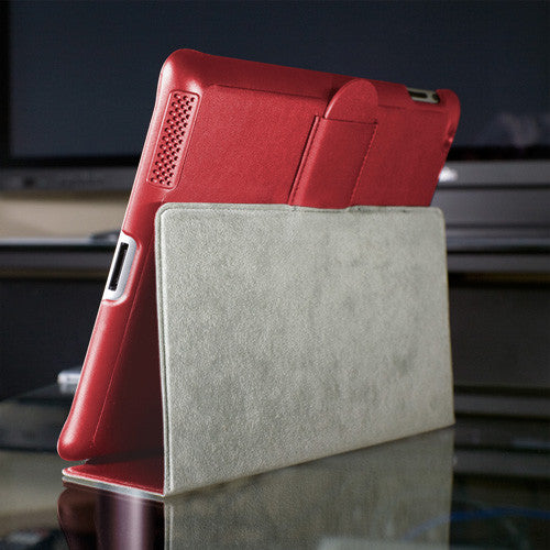Ardent Red Leather Smart Nuovo iPad Case - Apple iPad 4 Case