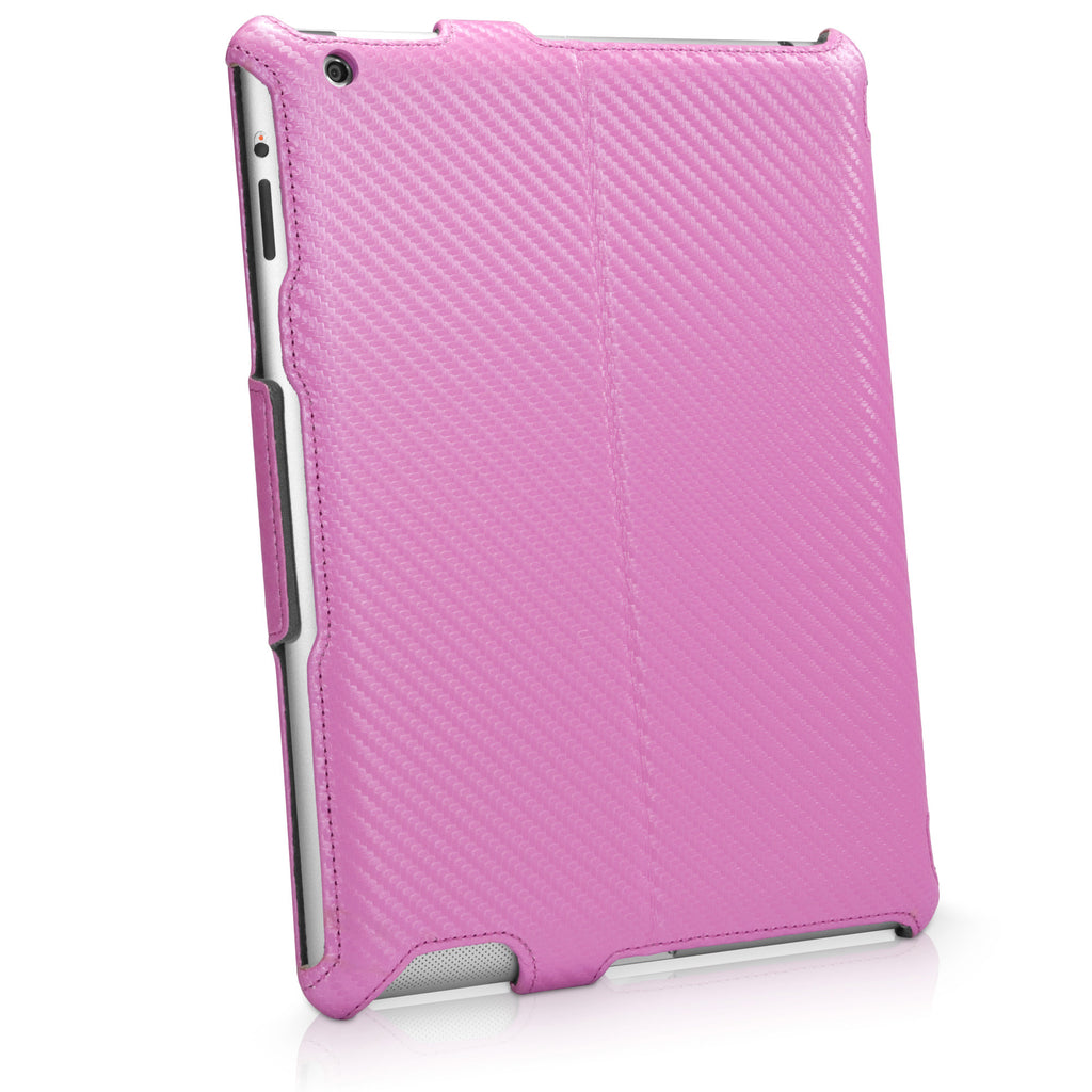 Satin Pink Leather Book Jacket - Apple iPad 3 Case