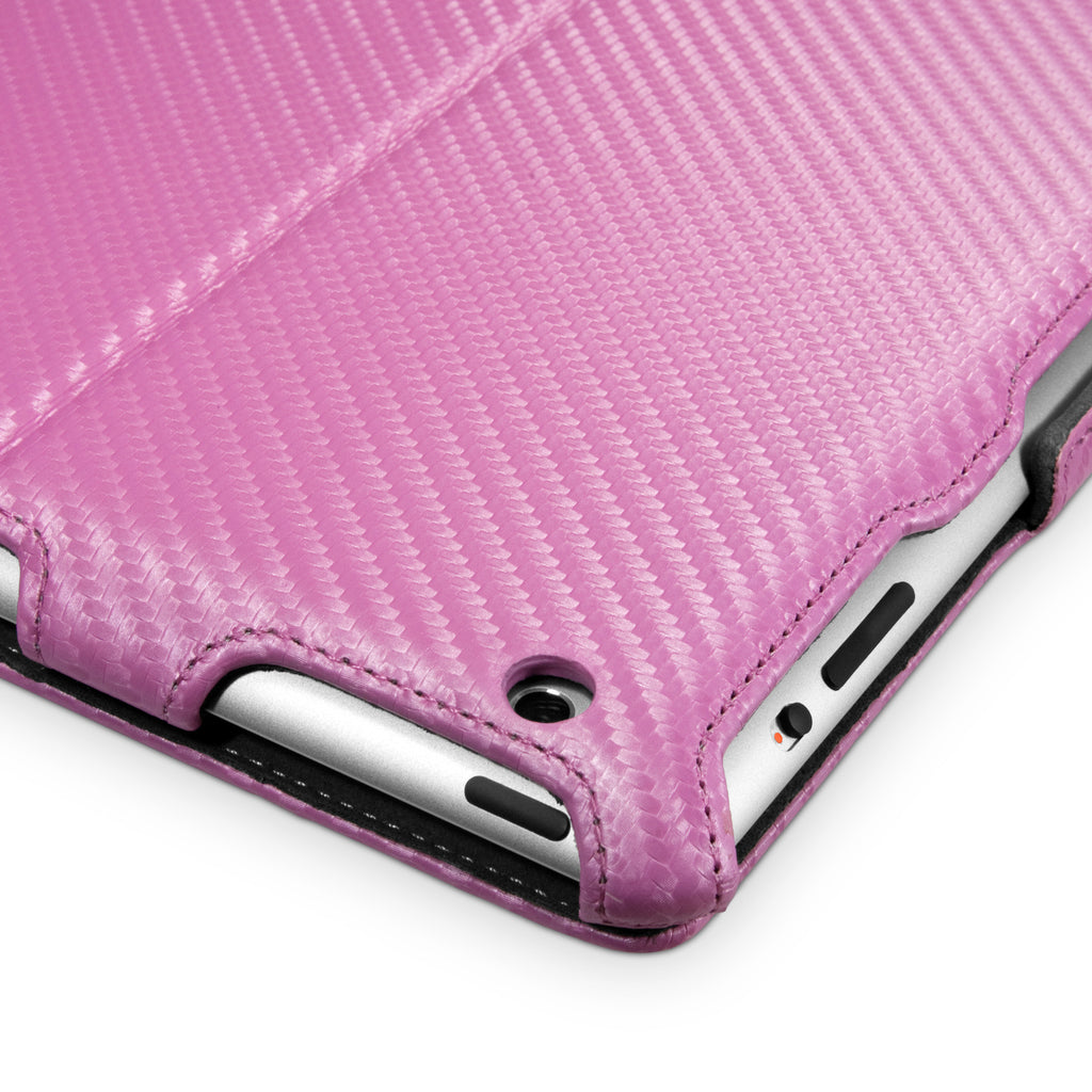 Satin Pink Leather Book Jacket - Apple iPad 3 Case