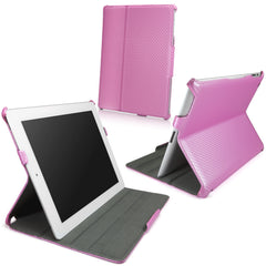 Satin Pink Leather Book Jacket - Apple iPad 3 Case