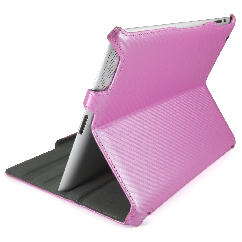 Satin Pink Leather Book Jacket - Apple iPad 3 Case