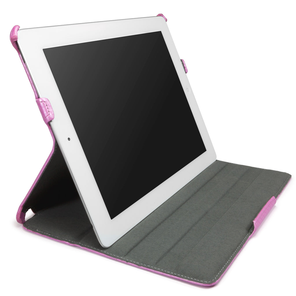 Satin Pink Leather Book Jacket - Apple iPad 3 Case