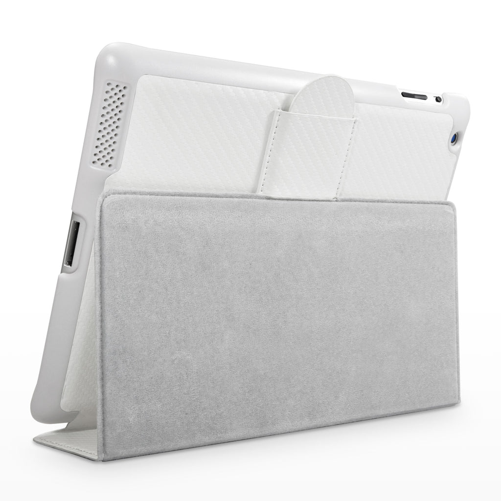 Winter White Leather Smart Nuovo iPad Case - Apple iPad 3 Case
