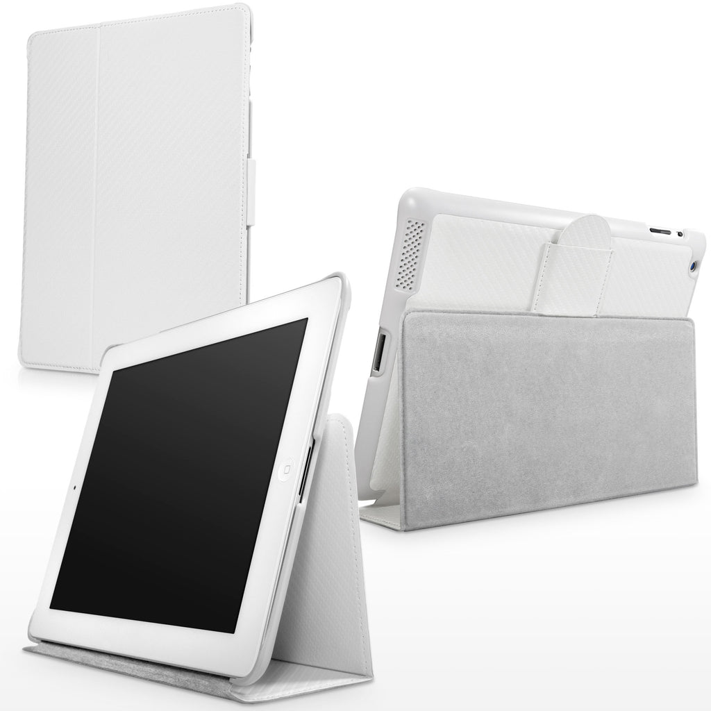 Winter White Leather Smart Nuovo iPad Case - Apple iPad 3 Case