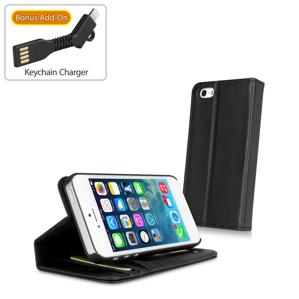 Designio Leather Wallet Case - Apple iPhone SE Case