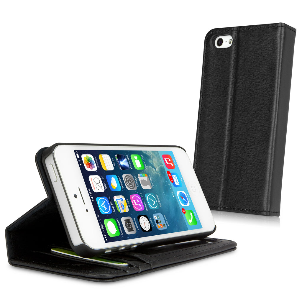 iPhone SE Designio Leather Wallet Case