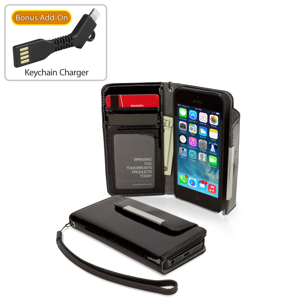 Designio Patent Leather Clutch Case - Apple iPhone SE Case