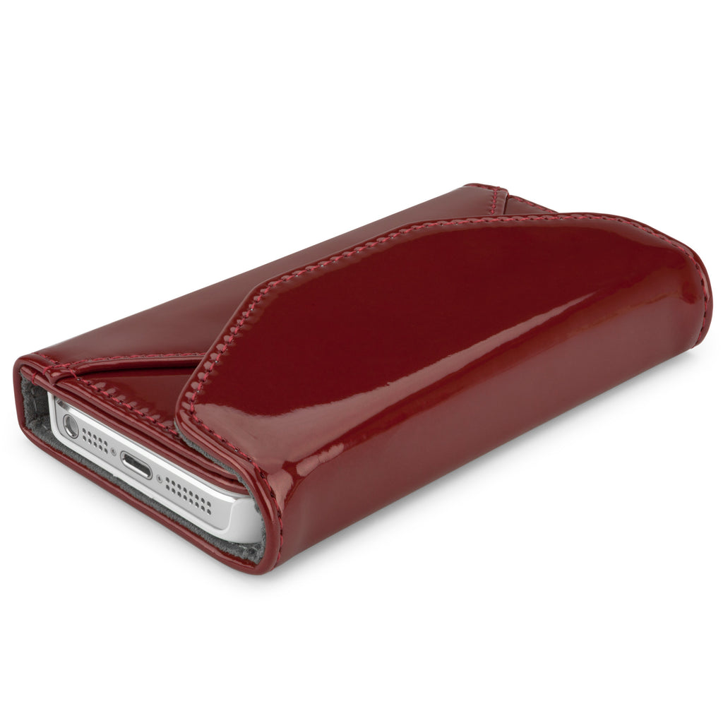 Patent Leather Wallet Case - Apple iPhone 5 Case