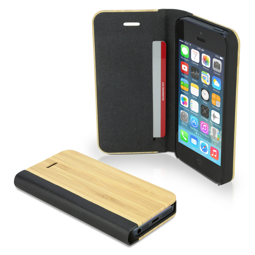 True Bamboo Booklet Case - Apple iPhone 5 Case