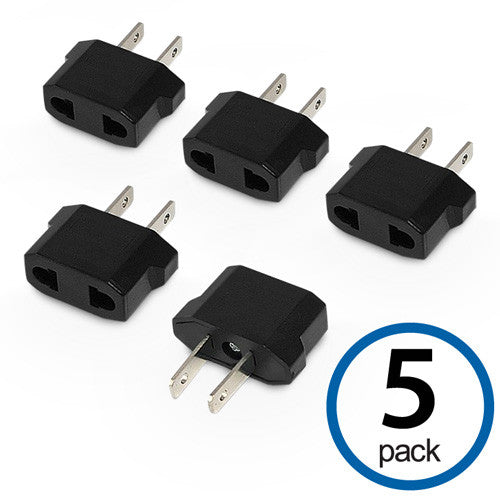 European to American Outlet Plug Adapter (5-Pack)