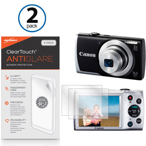 ClearTouch Anti-Glare (2-Pack) - Canon Powershot A2500 Screen Protector