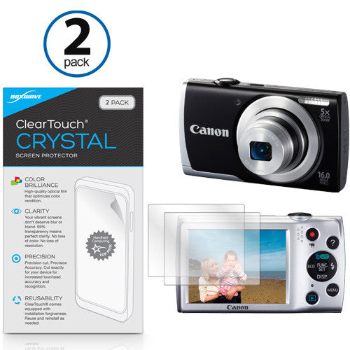 ClearTouch Crystal (2-Pack) - Canon Powershot A2500 Screen Protector