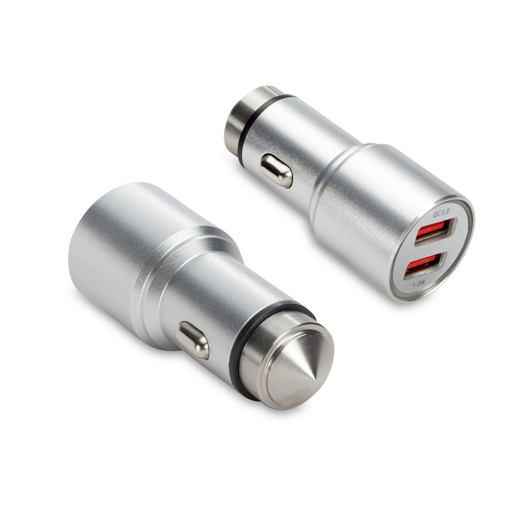 Dual Car Charger with Emergency Center Punch - Apple iPhone X Car Charger