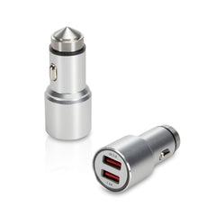 Dual Car Charger with Emergency Center Punch - Apple iPhone X Car Charger