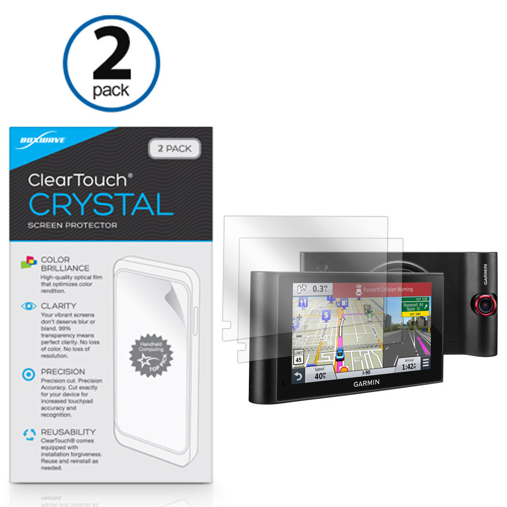 ClearTouch Crystal (2-Pack) - Garmin Dash Cam 35 Screen Protector