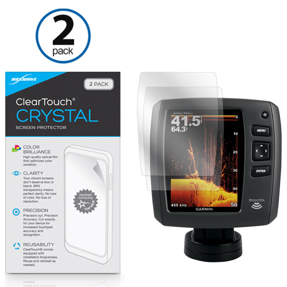 ClearTouch Crystal (2-Pack) - Garmin echo 551c Screen Protector