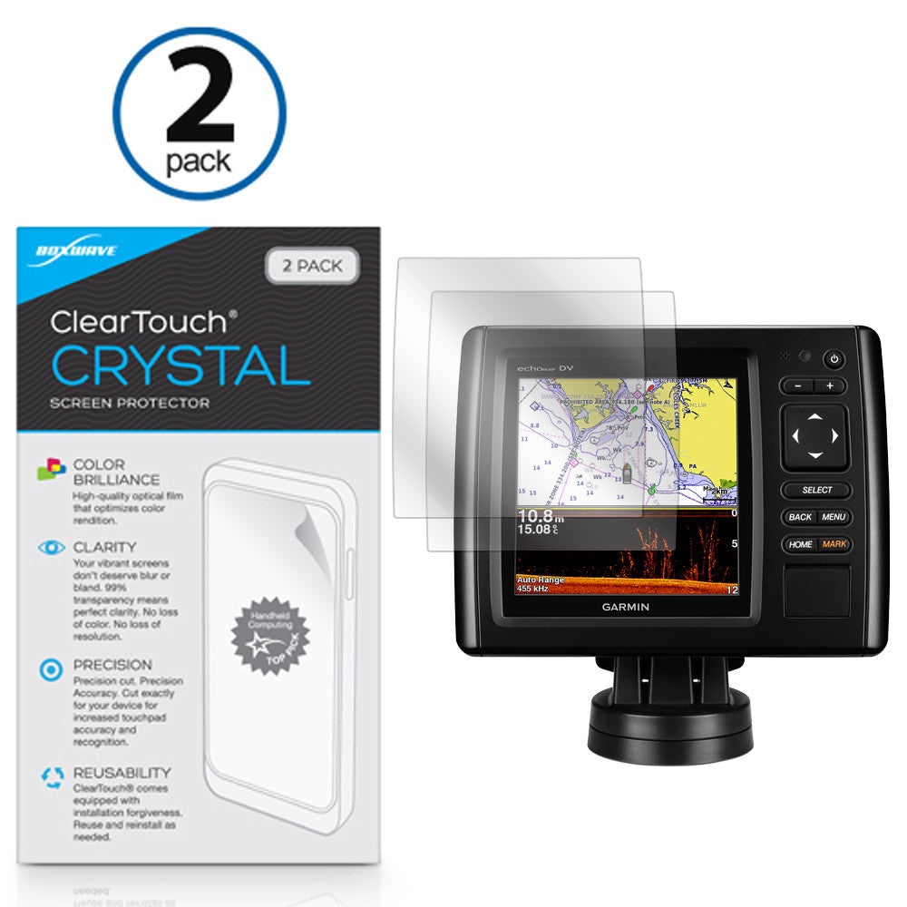 ClearTouch Crystal (2-Pack) - Garmin echoMAP CHIRP 45dv Screen Protector