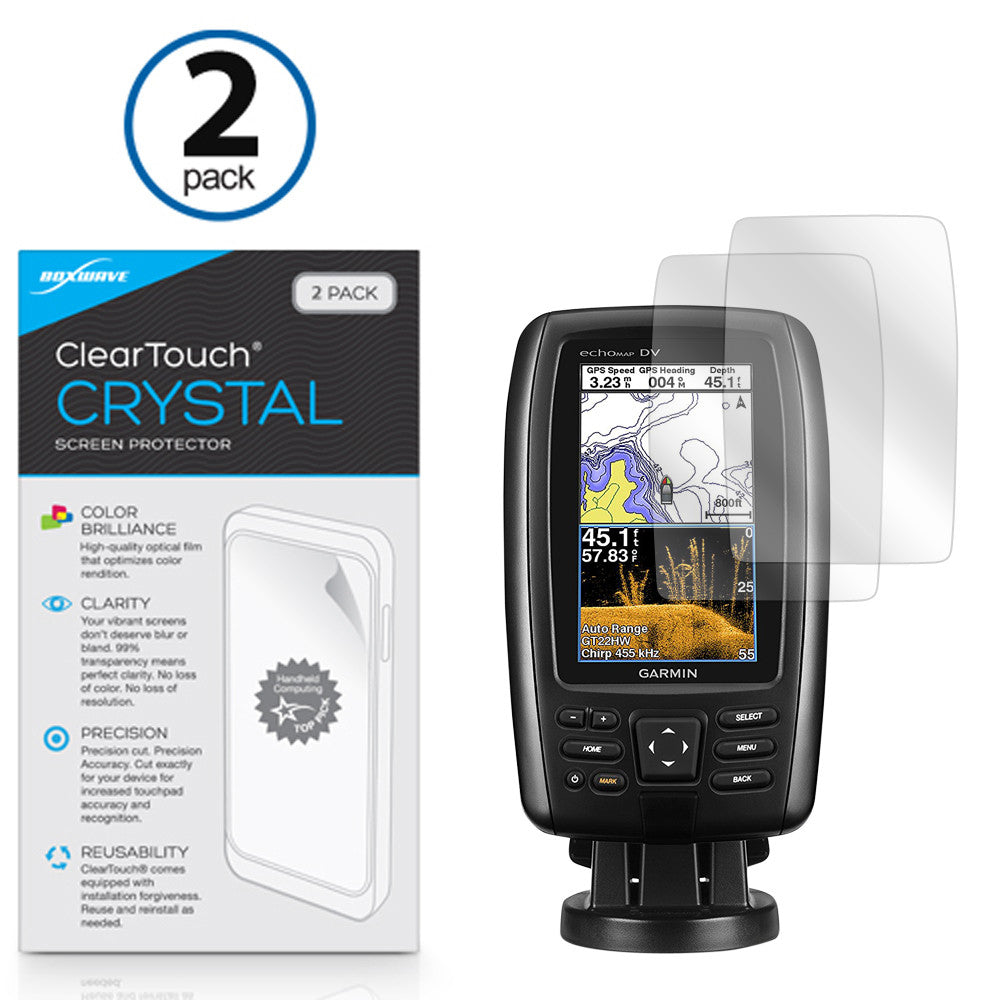 ClearTouch Crystal (2-Pack) - Garmin echoMAP CHIRP 43dv Screen Protector
