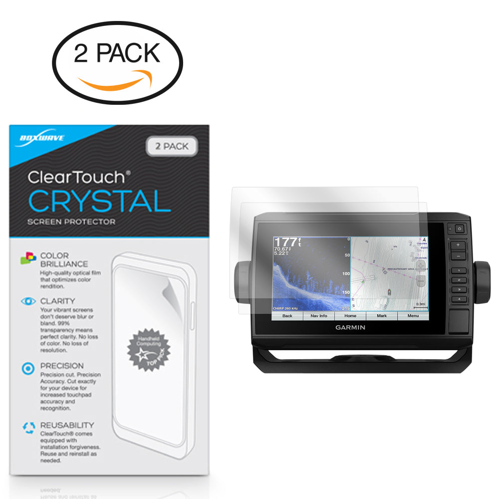 ClearTouch Crystal (2-Pack) - Garmin echoMAP Plus 72cv Screen Protector