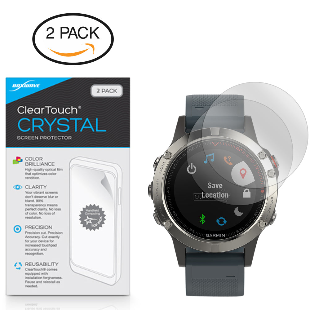 ClearTouch Crystal (2-Pack) - Garmin Fenix 5 Plus Screen Protector