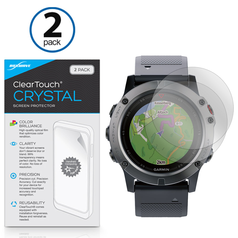 ClearTouch Crystal (2-Pack) - Garmin Fenix 5X Screen Protector