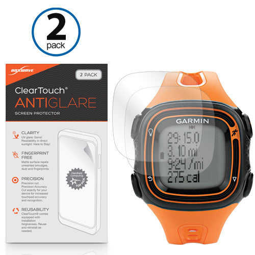 ClearTouch Anti-Glare (2-Pack) - Garmin Forerunner 10 Orange/Black Screen Protector