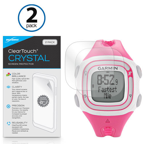 ClearTouch Crystal (2-Pack) - Garmin Forerunner 10 Pink/White Screen Protector