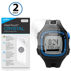 ClearTouch Crystal (2-Pack) - Garmin Forerunner 15 Black/Blue Screen Protector