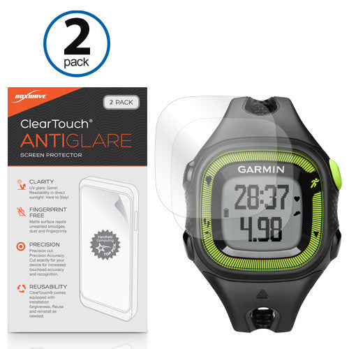 ClearTouch Anti-Glare (2-Pack) - Garmin Forerunner 15 Black/Green Screen Protector
