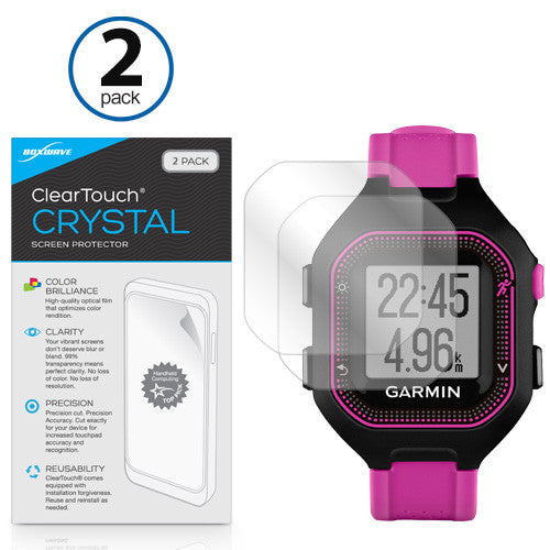 ClearTouch Crystal (2-Pack) - Garmin Forerunner 25 Black/Purple Screen Protector