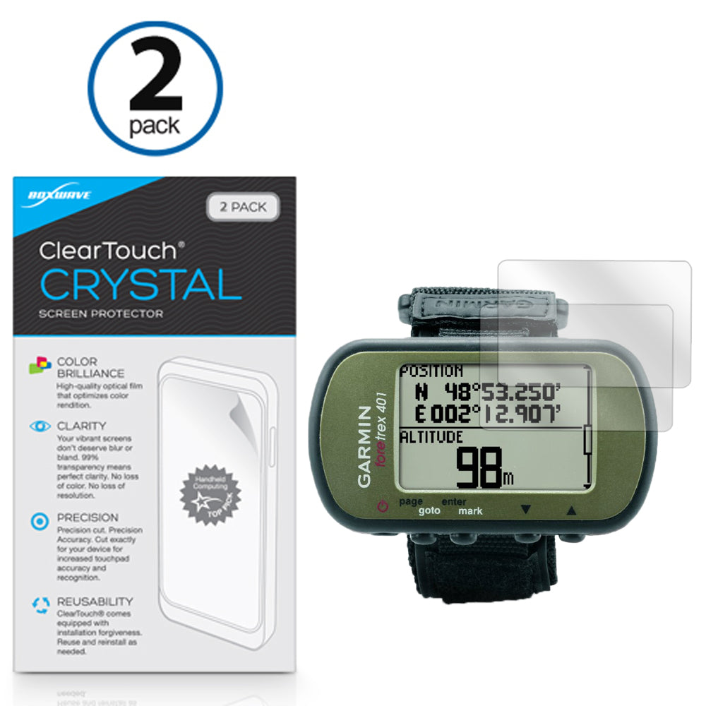 ClearTouch Crystal (2-Pack) - Garmin Foretrex 401 Screen Protector