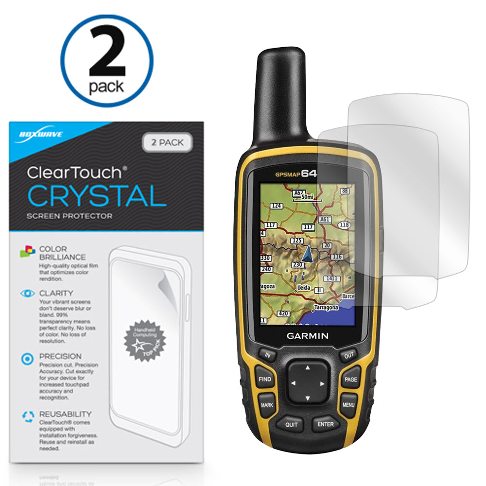 ClearTouch Crystal (2-Pack) - Garmin GPSMAP 64 Screen Protector
