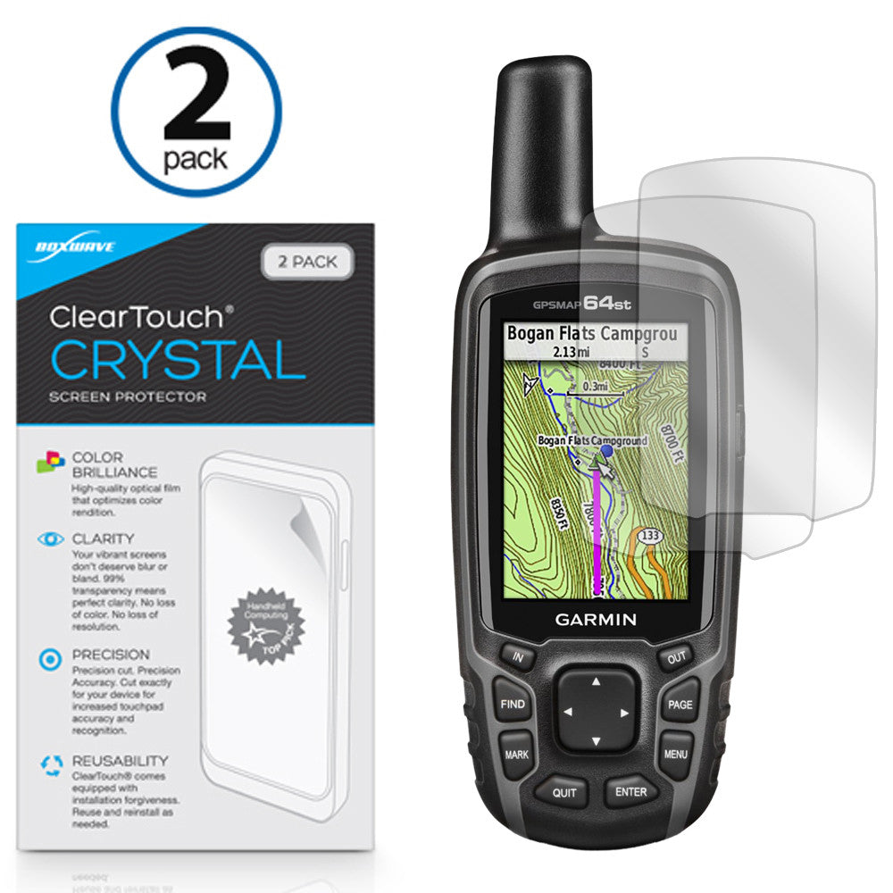 ClearTouch Crystal (2-Pack) - Garmin GPSMAP 64st Screen Protector
