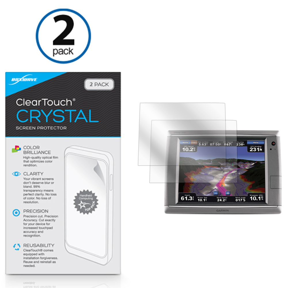 ClearTouch Crystal (2-Pack) - Garmin GPSMAP 7212 Screen Protector