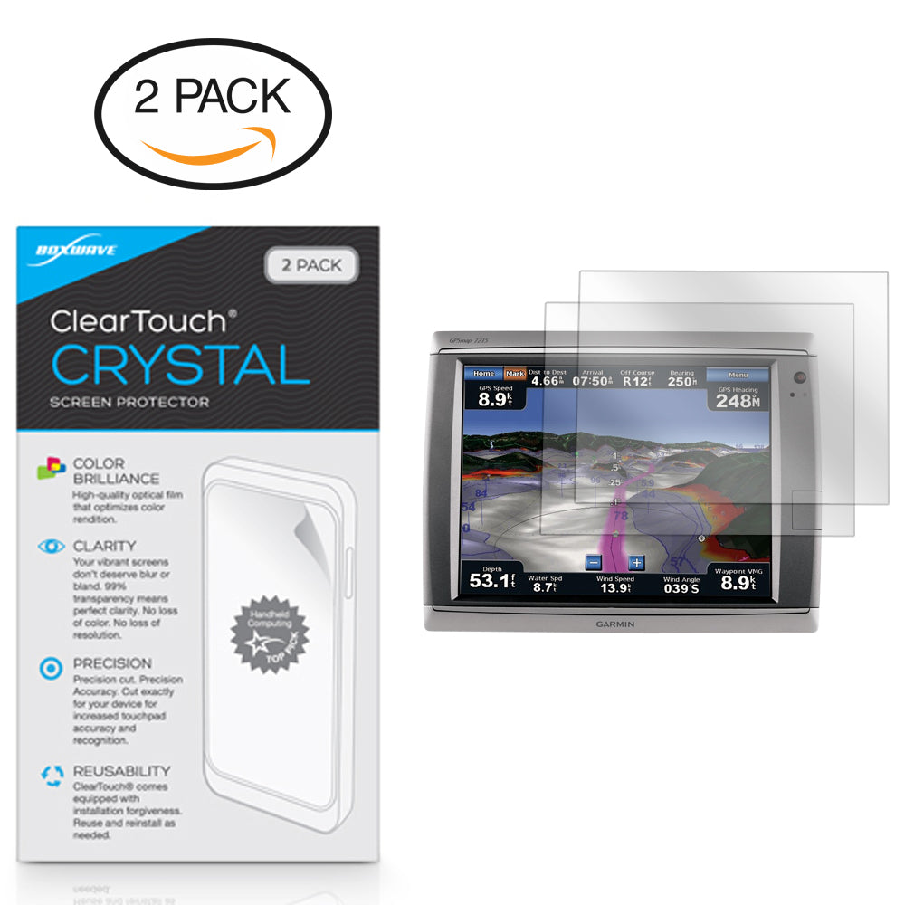 ClearTouch Crystal (2-Pack) - Garmin GPSMAP 7215 Screen Protector