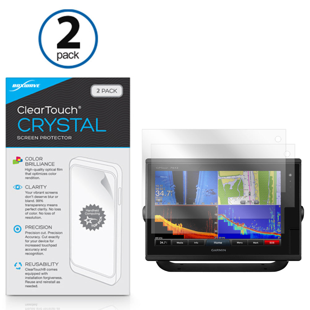 ClearTouch Crystal (2-Pack) - Garmin GPSMAP 7612xsv Screen Protector
