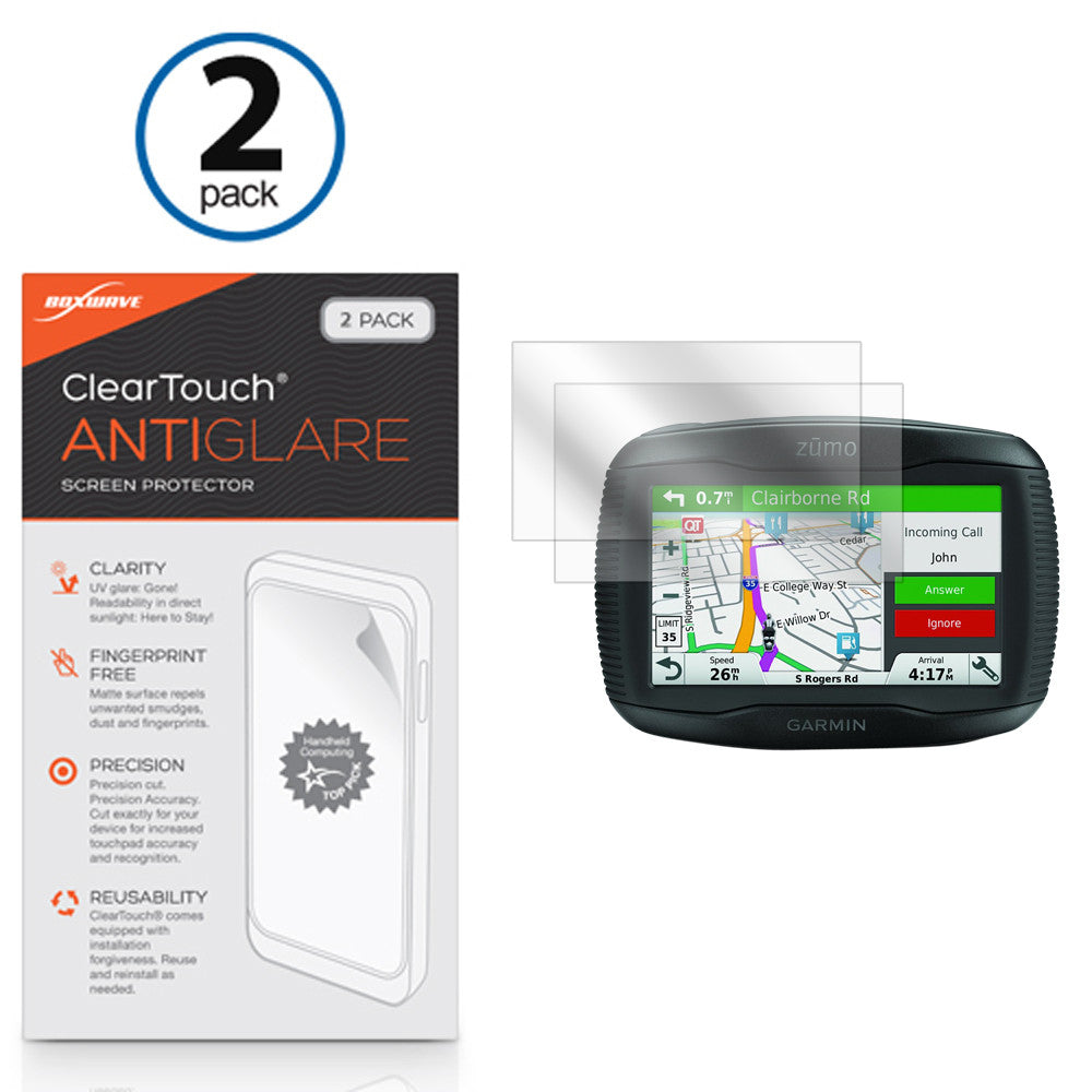 ClearTouch Anti-Glare (2-Pack) - Garmin Zumo 395LM Screen Protector