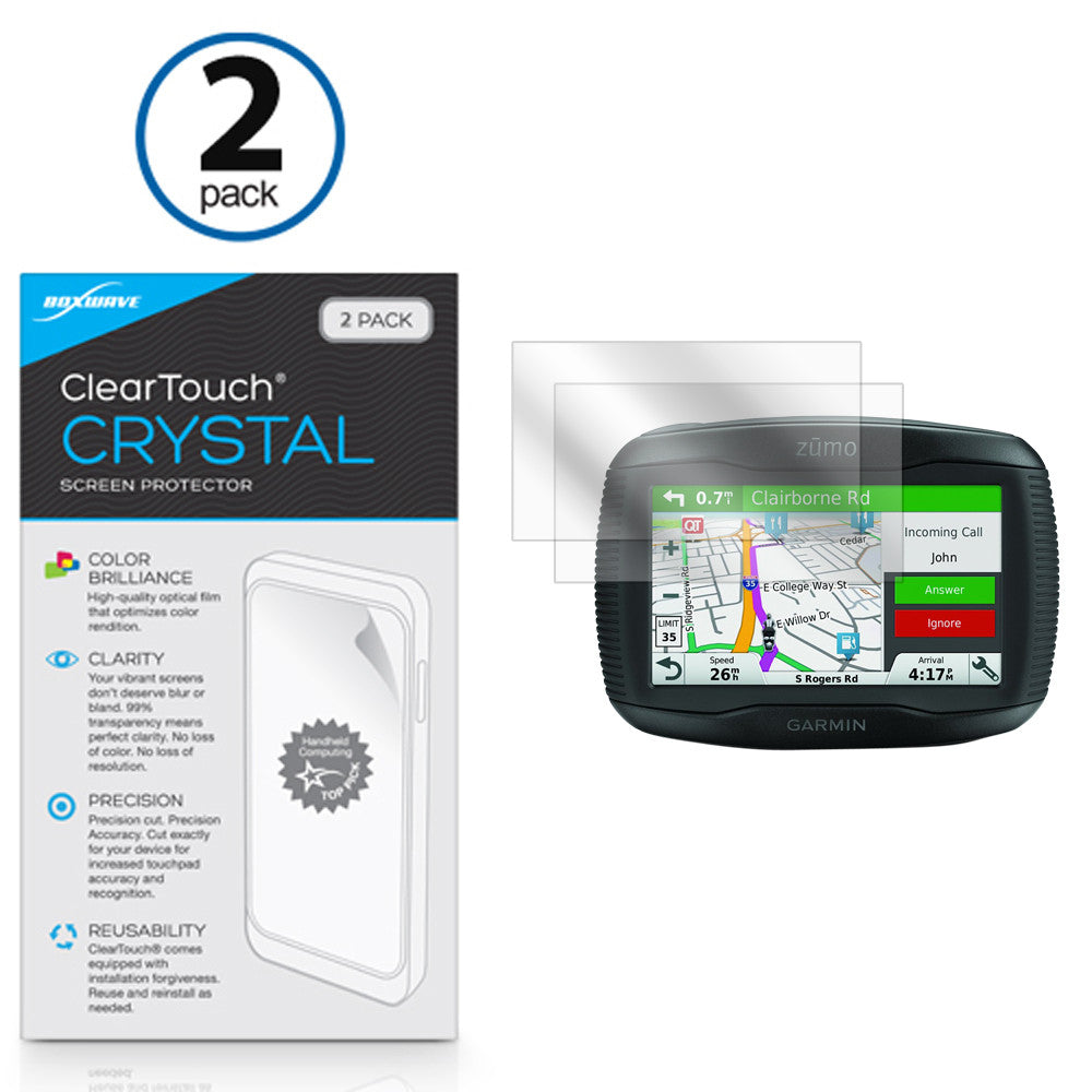 ClearTouch Crystal (2-Pack) - Garmin Zumo 395LM Screen Protector