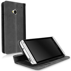 Classic Book Case - Slate Grey - HTC One (M7 2013) Case