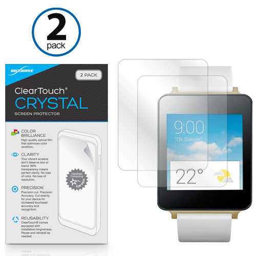 ClearTouch Crystal (2-Pack) - LG G Watch W100 Screen Protector
