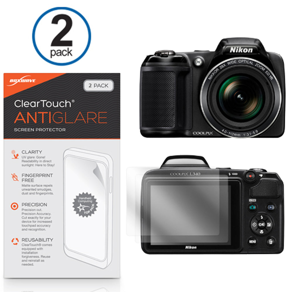 ClearTouch Anti-Glare (2-Pack) - Nikon Coolpix L340 Screen Protector