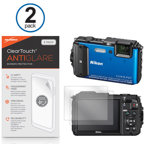 ClearTouch Anti-Glare (2-Pack) - Nikon Coolpix AW130 Screen Protector