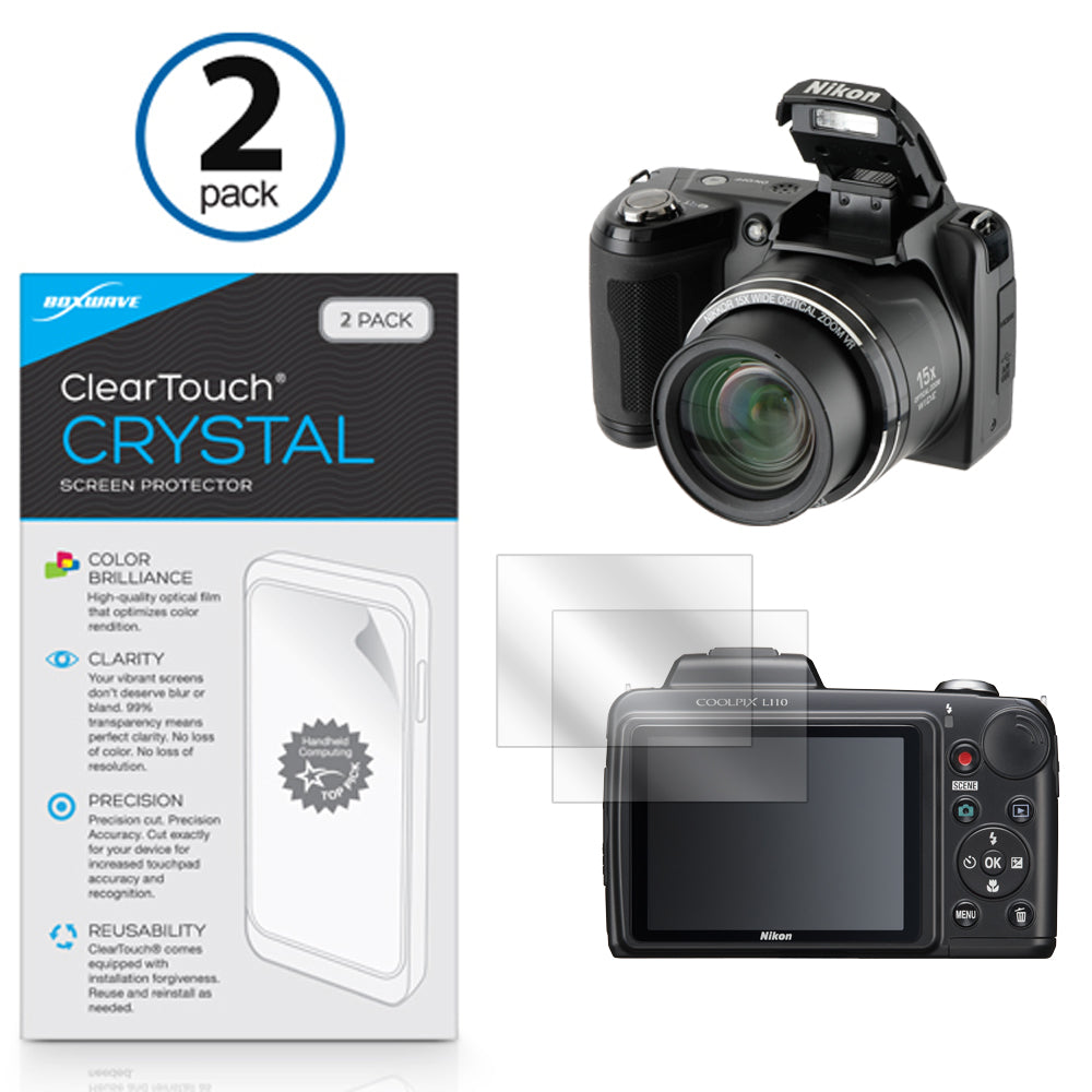 ClearTouch Crystal (2-Pack) - Nikon Coolpix L110 Screen Protector