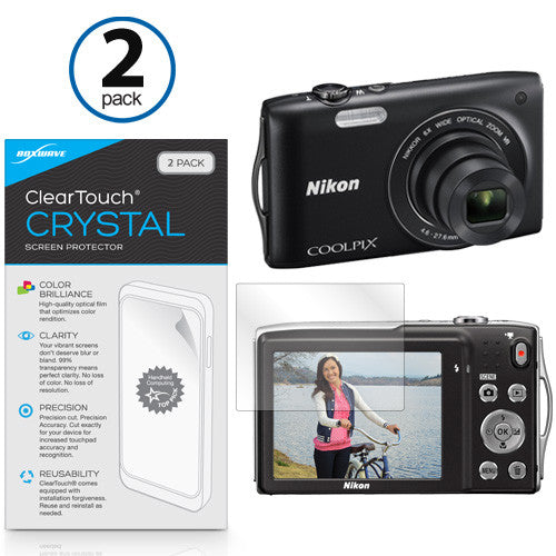 ClearTouch Crystal (2-Pack) - Nikon Coolpix S3300 Screen Protector