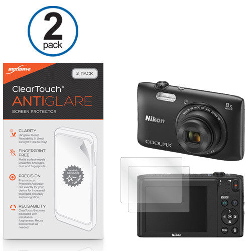 ClearTouch Anti-Glare (2-Pack) - Nikon Coolpix S3600 Screen Protector