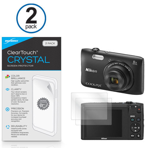 ClearTouch Crystal (2-Pack) - Nikon Coolpix S3600 Screen Protector