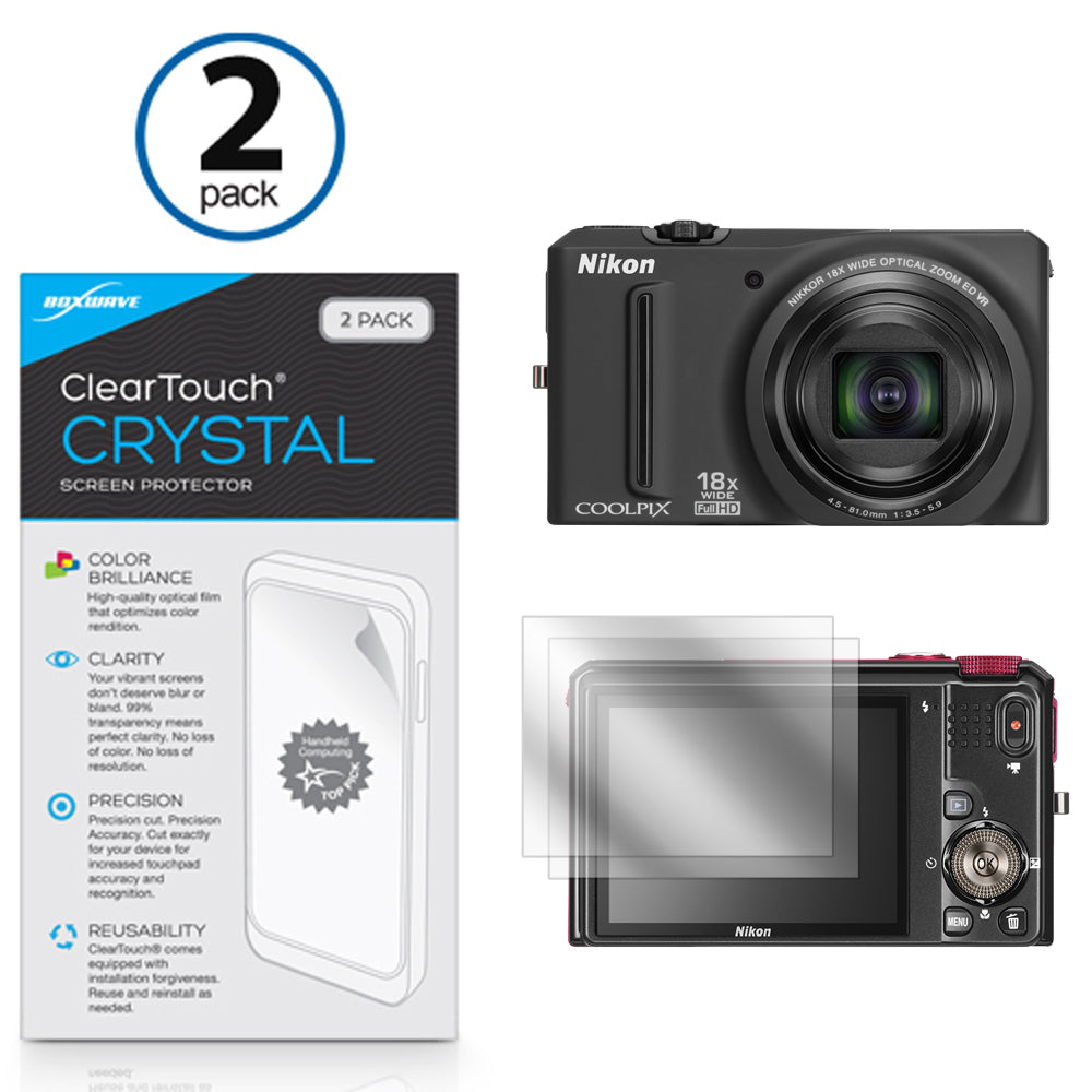 ClearTouch Crystal (2-Pack) - Nikon Coolpix S9100 Screen Protector
